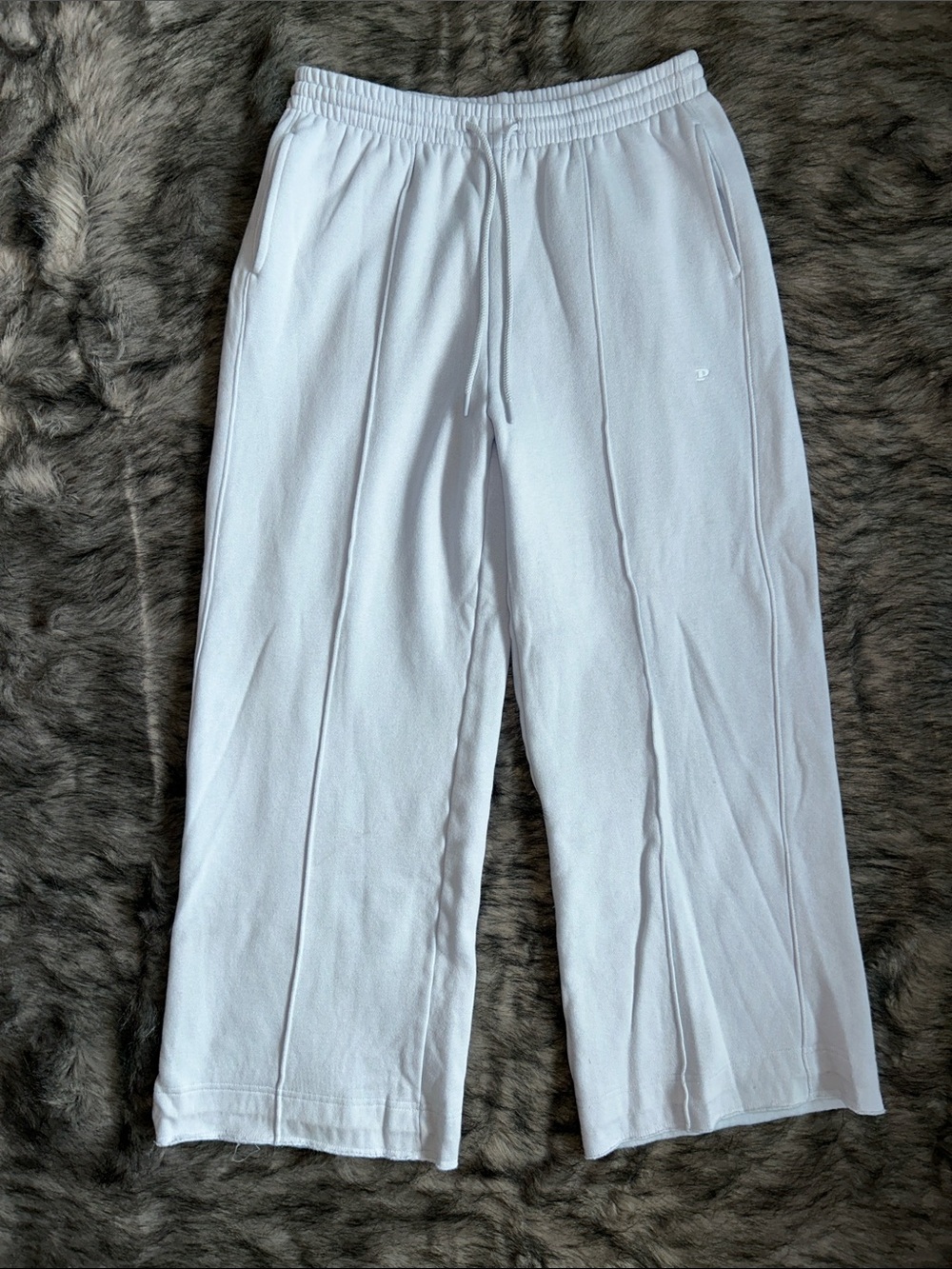 PINK Victoria's Secret Campus Fleece Wide-Leg Sweatpants Light Blue Size Large